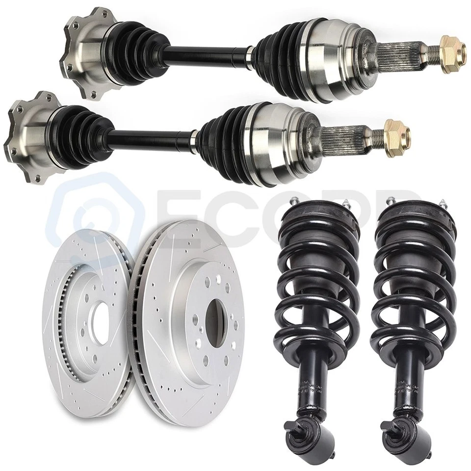 Front CV Axle+Brake Rotors+Complete Struts for Chevrolet Avalanche LTZ 2008-2012 — 第 3/4 张图片