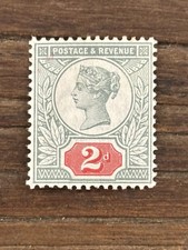 GB QV 1887/92 Jubilee 2d Grey Green And Carmine SG 200 MH Cat. £20