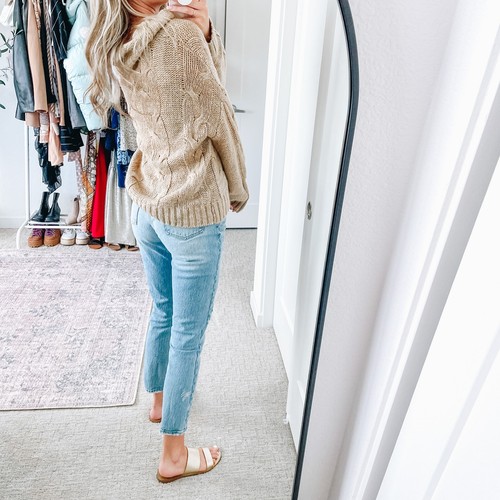 J.O.A Neutral Tan Cowlneck Sweater EUC Sz XS - Picture 3 of 15