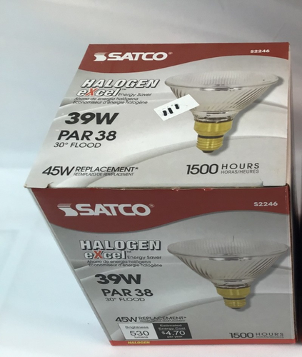 30 ° Flood Light, Par 38 Bulbs SATCO S2246 Energy Saving 39W Yields 45W MED - Picture 3 of 7