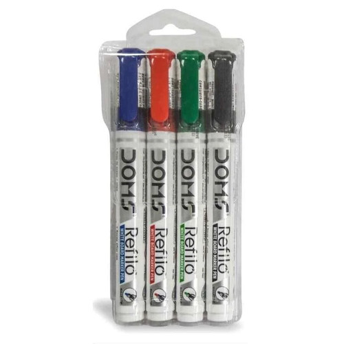 Doms Refilo Ink Pens Red Black Blue Green Whiteboard Markers - Picture 5 of 8