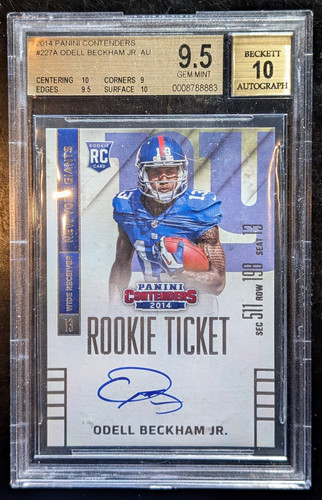 Panini 2014 Contenders Odell Beckham Jr Rookie Ticket Auto #227A BGS 9.5