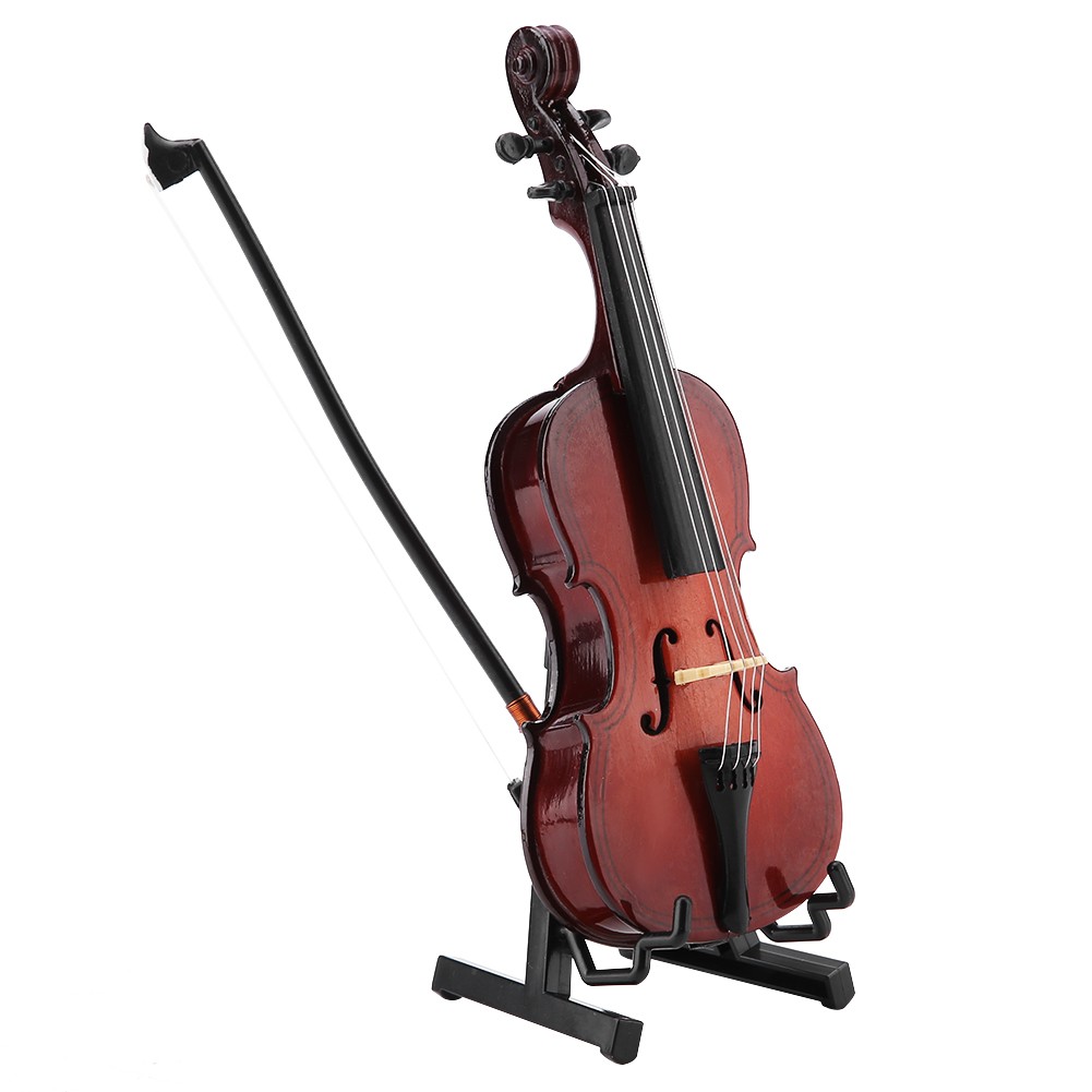 5.5in Wooden Miniature Cello Replica With Case Instrument Model Musical Gift BL
