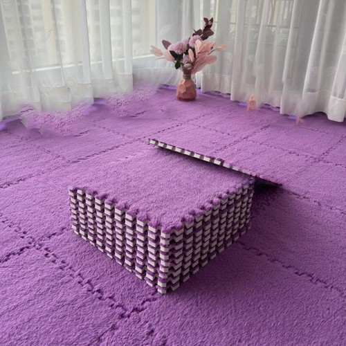 Alfombrilla de espuma de felpa suave azulejos de sierra de calar entrelazados para uso en el hogar - Imagen 1 de 20