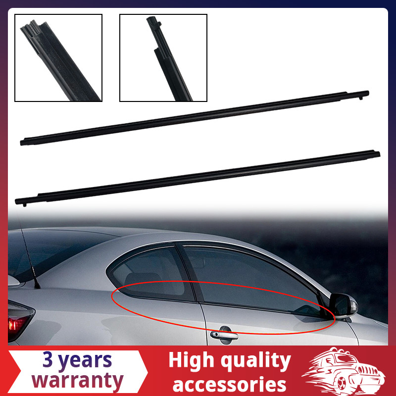 For 2005-2010 Scion TC 75711-21030 LH+RH Door Glass Window Weatherstrip Seals