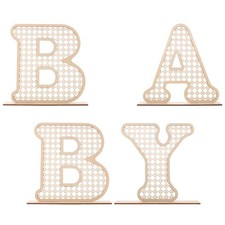 4pcs Wooden Baby Letters Sign - Baby Shower Table Centerpieces - Rustic