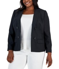 Kasper Womens Shawl Collar Two Button Blazer Jacket