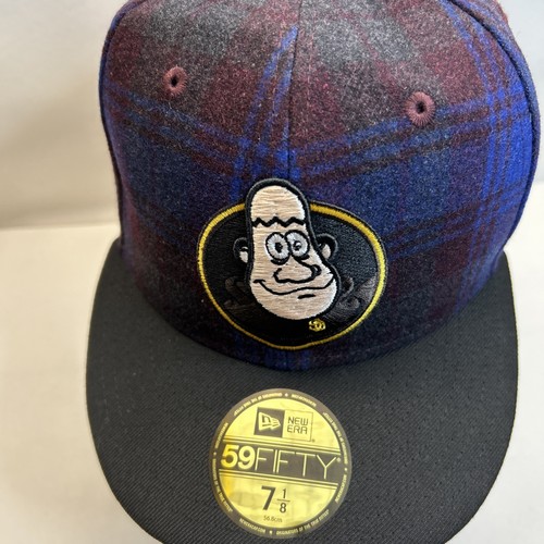 NUEVO CON ETIQUETAS New Era San Diego Padres Franela Azul Mascota Sombrero Ajustado a Cuadros RARO Talla 7 1/8 - Imagen 6 de 15