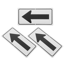 3 Pcs Reflective Arrow Sign Directional Road Aluminum Board for Directions
