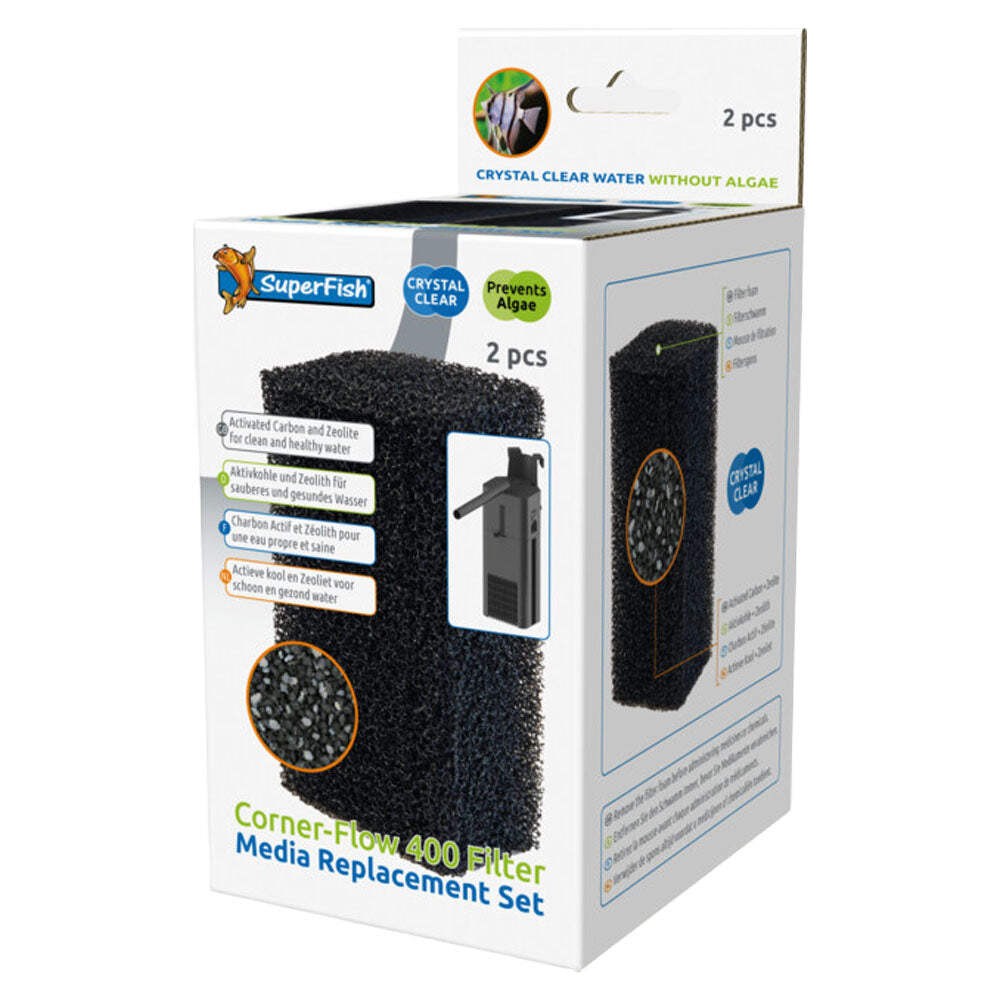 Corner-Flow 400 Filter Replacement Aquarium Filter Media Set (2pk)
