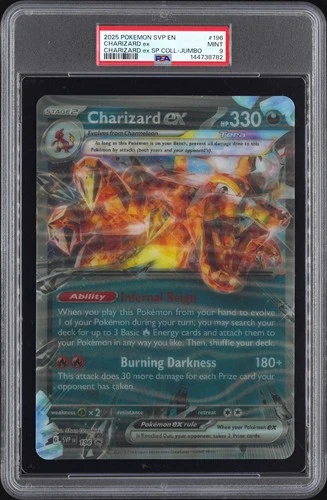 2025 POKEMON SVP EN-SV BLACK STAR JUMBO PROMO #196 CHARIZARD EX PSA 9