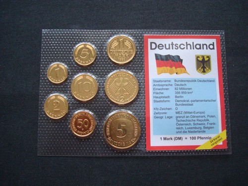 TOP Deutschland 24 Karat vergoldeter Kursmünzensatz im Blister! KMS! Münzsatz! M