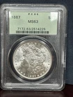1887-P Morgan Dollar PCGS MS63 OGH Old Green Holder Crisp White!! Under Graded?