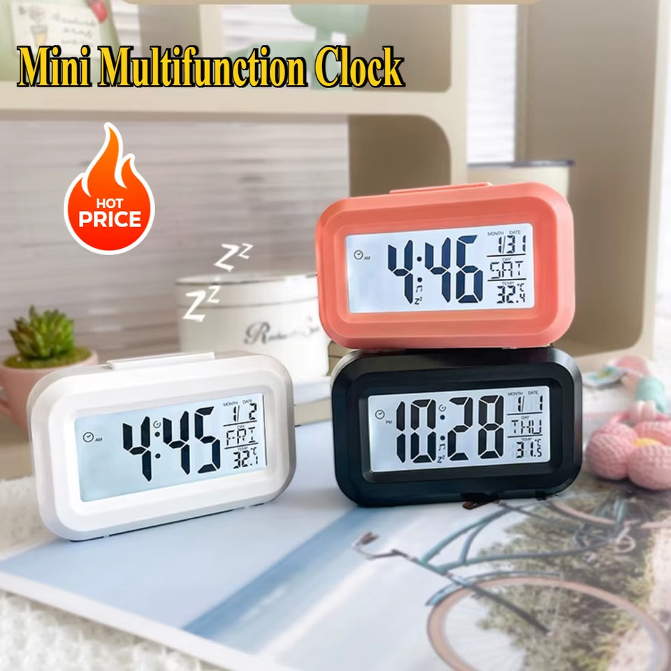 Small Digital Clock LED Display Desk Table Temperature Time Alarm Home Decor