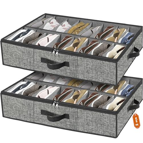 Under the Bed Shoe Storage Organizer for Closet, Extra Large Underbed Shoe - Picture 2 of 7