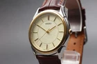 Vintage 1987 [N MINT] SEIKO 7N01-7140 Gold Quartz 33.5mm Men's Watch From Japan