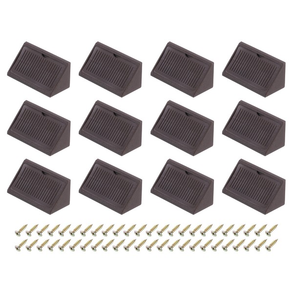 12Stk 90 Grad Kunststoffeckwinkel, 20X42X20Mm Regalwinkel Mit Schrauben, Braun-image