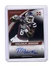 MISSISSIPPI STATE 2016 PANINI MALCOLM JOHNSON BLACK AUTO 05/10 CLEVELAND BROWNS