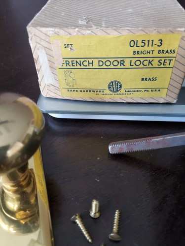 French Door Lock Set Bright Brass Model # 0L5113 - Picture 8 of 11