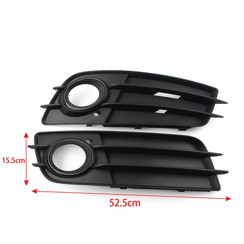 Pair Black Front Bumper Lower Fog Light Grille Cover For Audi A4 B8 S4 2008-2012 - Bild 10 von 10
