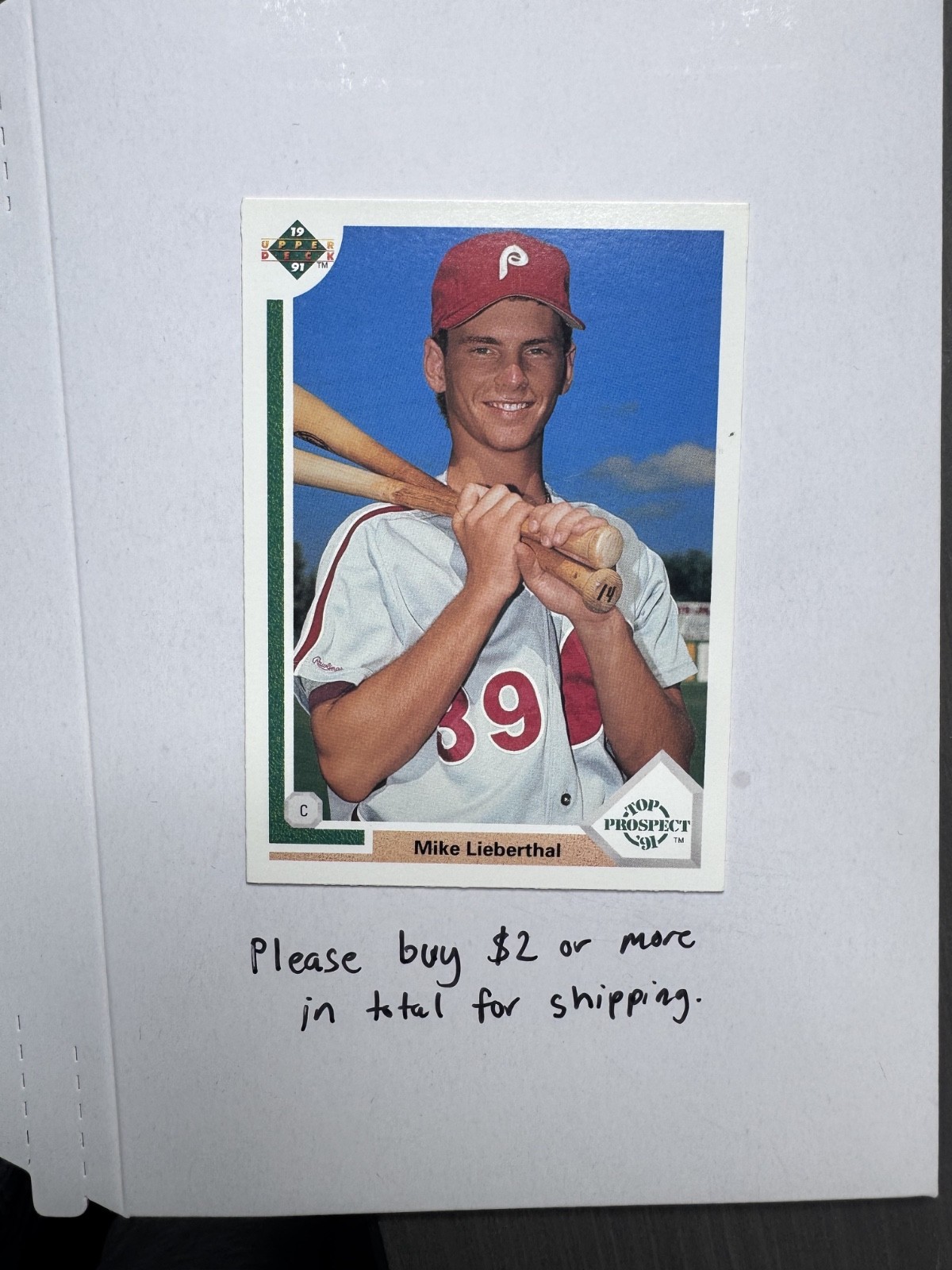 1991 Upper Deck - Top Prospect Mike Lieberthal #67 (RC) Phillies ROOKIE
