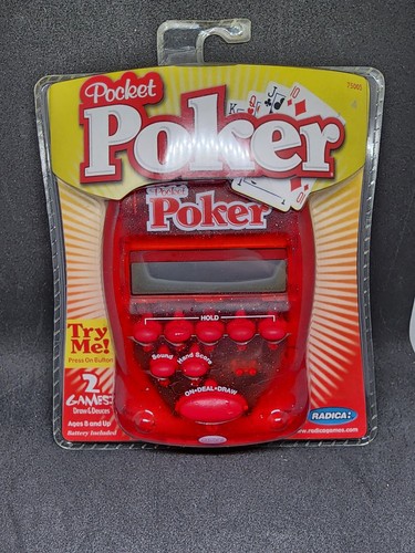 Radica Pocket Poker Handheld elektronisches Spiel 2 Spiele Draw & Deuces brandneu