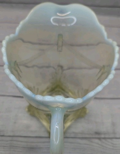 Brocca acqua opalescente vaselina canarina come nuova Jefferson Glass Swag con staffe - Foto 3 di 9
