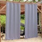 Outdoor Blackout Curtain Panel - Gray - 52 in x 108 in - Set of 2 by Sunnydaze