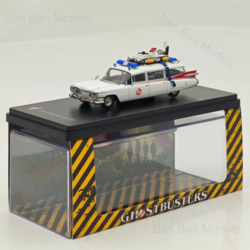 YS 1/64 Cadillac Ghostbusters Ecto-1 Diecast Model Minicar White Limited - Picture 3 of 10