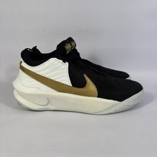 Nike Boys Team Hustle Size 6y Black/Gold Basketball Shoes Sneakers-NEW
