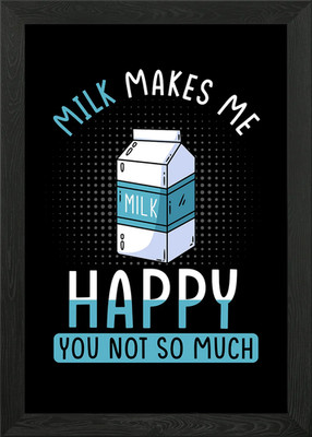Milch macht mich glücklich Gerahmtes Wandbild Poster Leinwanddruck Bild