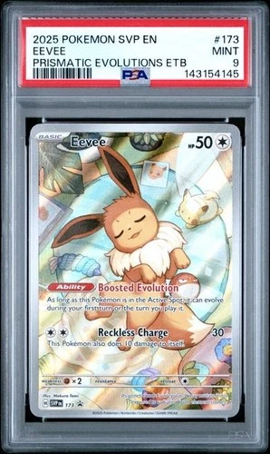 #173 Eevee SV Prismatic Evolutions Elite Trainer Box Promo PSA 9 Pokemon Card