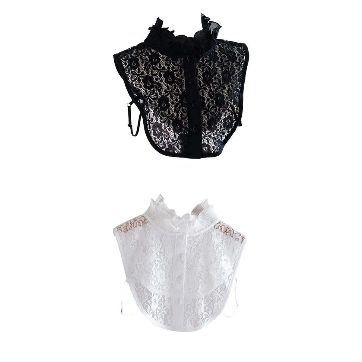 Collare In Pizzo Ricamato A Fiori – Vintage, Elegante, In Poliestere Seta, Bianco, Per Cucire Su Abiti E Magliette