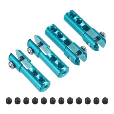 4Pcs Metal Clevis M2 Thread Aluminum Alloy Clevis Servo Horn Blue