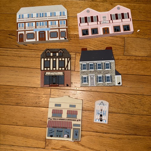 Lote de 6 sillas de estante de madera The Cats Meow para coleccionistas años 90-1995 - Imagen 1 de 2