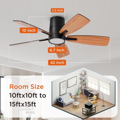 Energy-Efficient 42-Inch Ceiling Fan with Quiet DC Motor & Remote Control - Picture 4 of 9