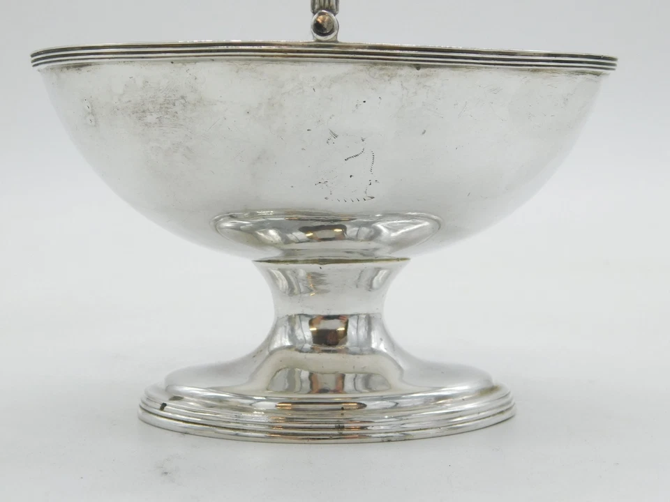 George III Sterling Silver Crested Pedestal Sugar Basket Antique 1792 London - Image 3 of 4