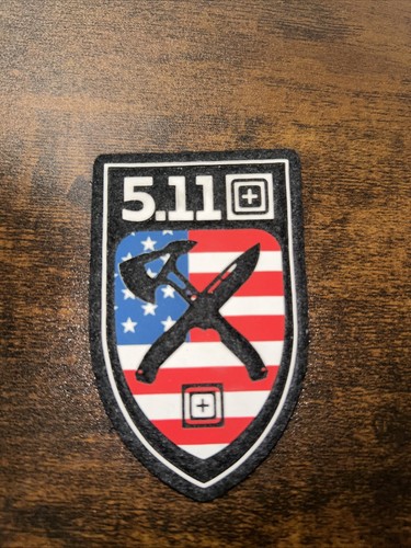 *BRAND NEW* 5.11 TACTICAL AXE 🪓 AND BLADE CREST PATCH AMERICAN FLAG HOOK BACK - Bild 2 von 3