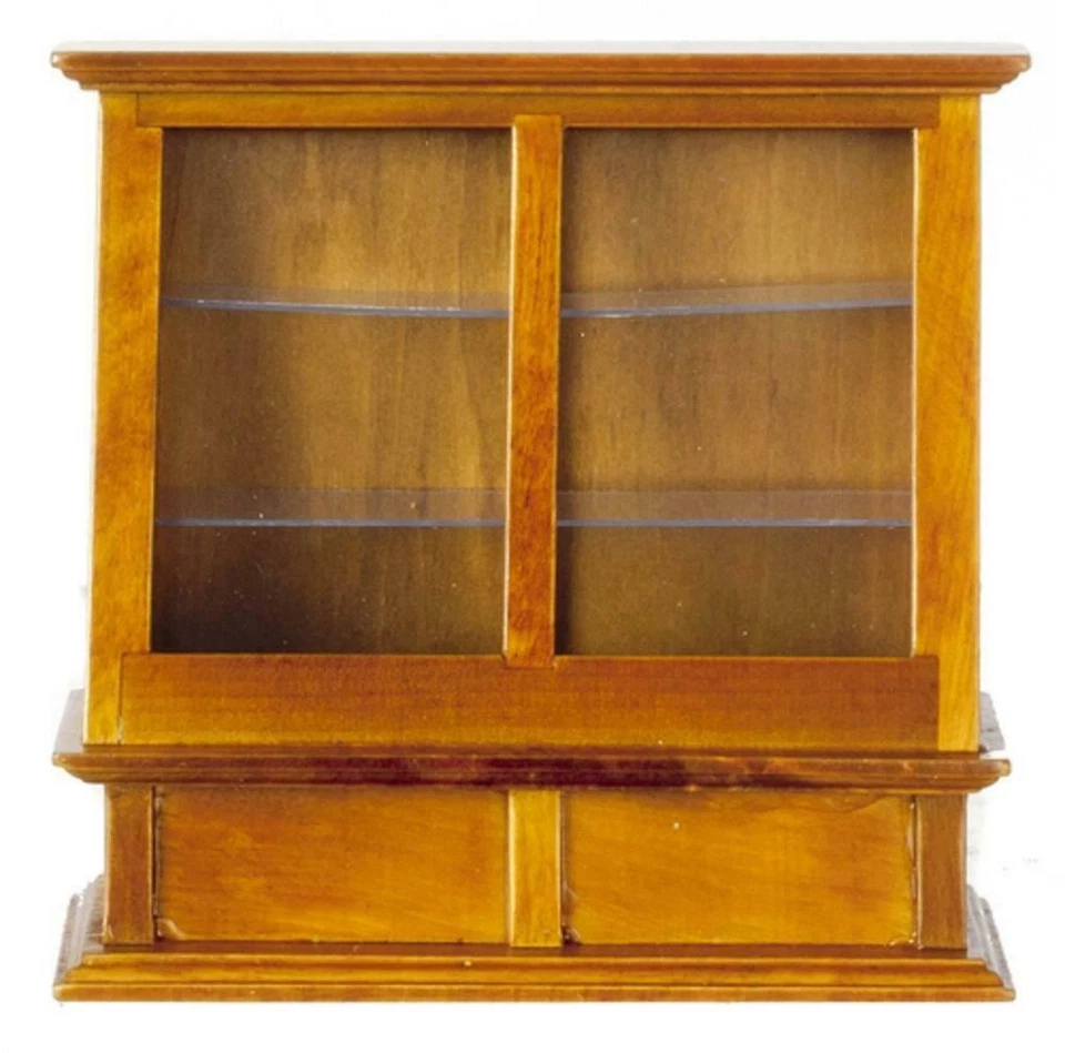 Vitrine En Noyer Pour Maison De Poupées Miniature Mobilier Magasin - Photo 1/4