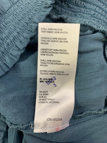 Blusa Anthropologie MAEVE Talla L Azul Lentejuelas Plisada Voluminosa Manga Abullonada - Imagen 9 de 9