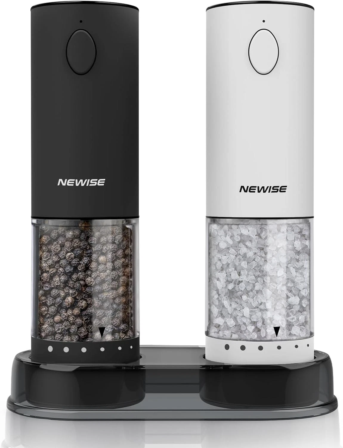 Electric Salt and Pepper Grinder Set, Adjustable Coarseness & LED Light, Recharg
