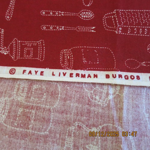 Vintage Kitchen Print Red Cotton Fabric Faye Burgos By Marcus Bros Fabric BTY - Picture 7 of 10