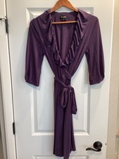 BCBG Womens Purple Wrap Dress Size M