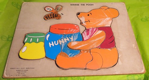 Vintage 1975 Walt Disney Winnie Puuh Intarsien Puzzle Holzspielzeug gebraucht Spielzeug Holz - Bild 2 von 5