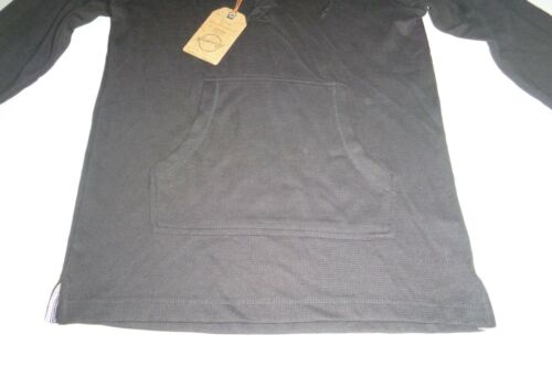 Sudadera con capucha impermeable para hombre malla de algodón negro tejido cuello botón talla: pequeña - Imagen 3 de 9