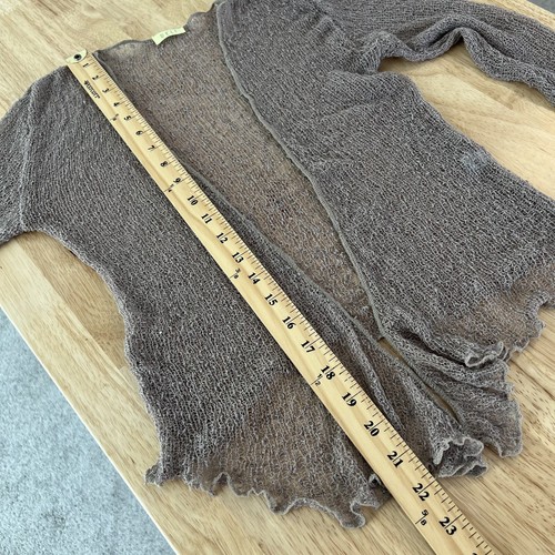 Vintage Open Front Knit Cardigan Size S Fairy Forest Goblincore Brown Sweater - Picture 7 of 8