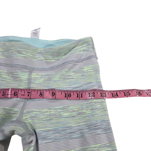Ivivva By Lululemon Cropped Leggings Girls Purple Gray 12 Striped Pastel Pull On - Picture 8 of 10