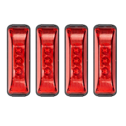 4PCS Red 3 Led Truck Trailer Light Front Rear Side Indicator Lamp Waterproof - Picture 12 of 12