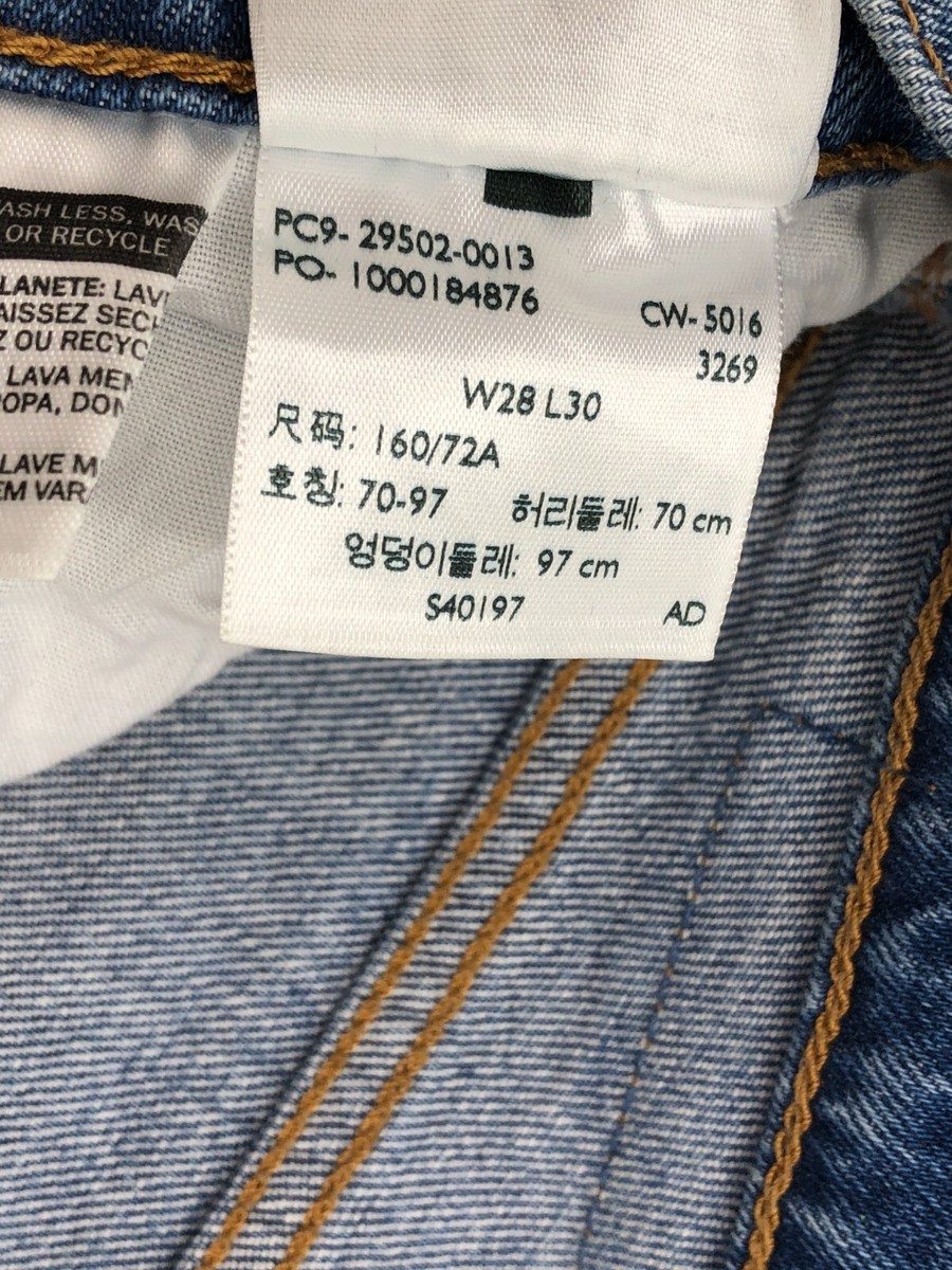 LEVI'S STRAUSS & CO Jeans Men 501 Slim Straight Size W28 L30 LEVI'S STRAUSS & CO Jeans Men 501 Slim Straight Size W28 L30