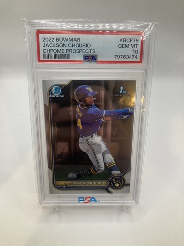 Jackson Chourio 2022 Bowman Chrome #BCP79 RC ROOKIE PSA 10